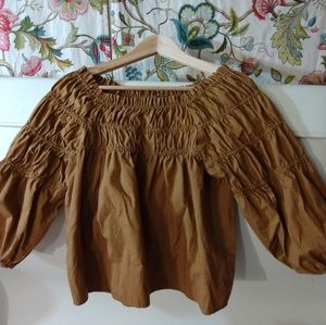 Gap Size XS Brown Peasant Top NWOT
